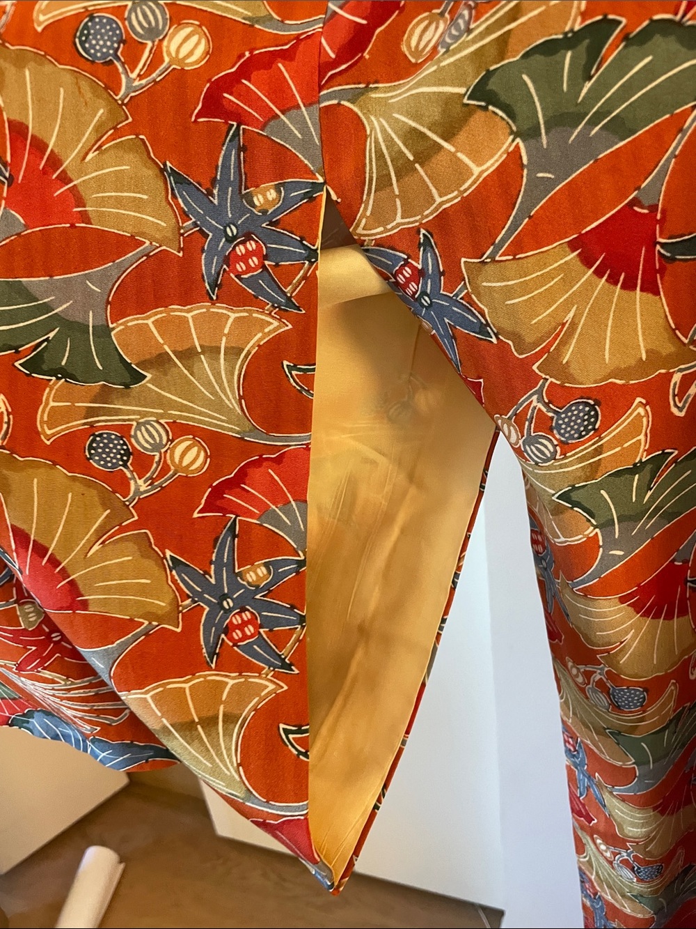 Vintage Orange Multi Floral Kimono Duster - Picture 6 of 9